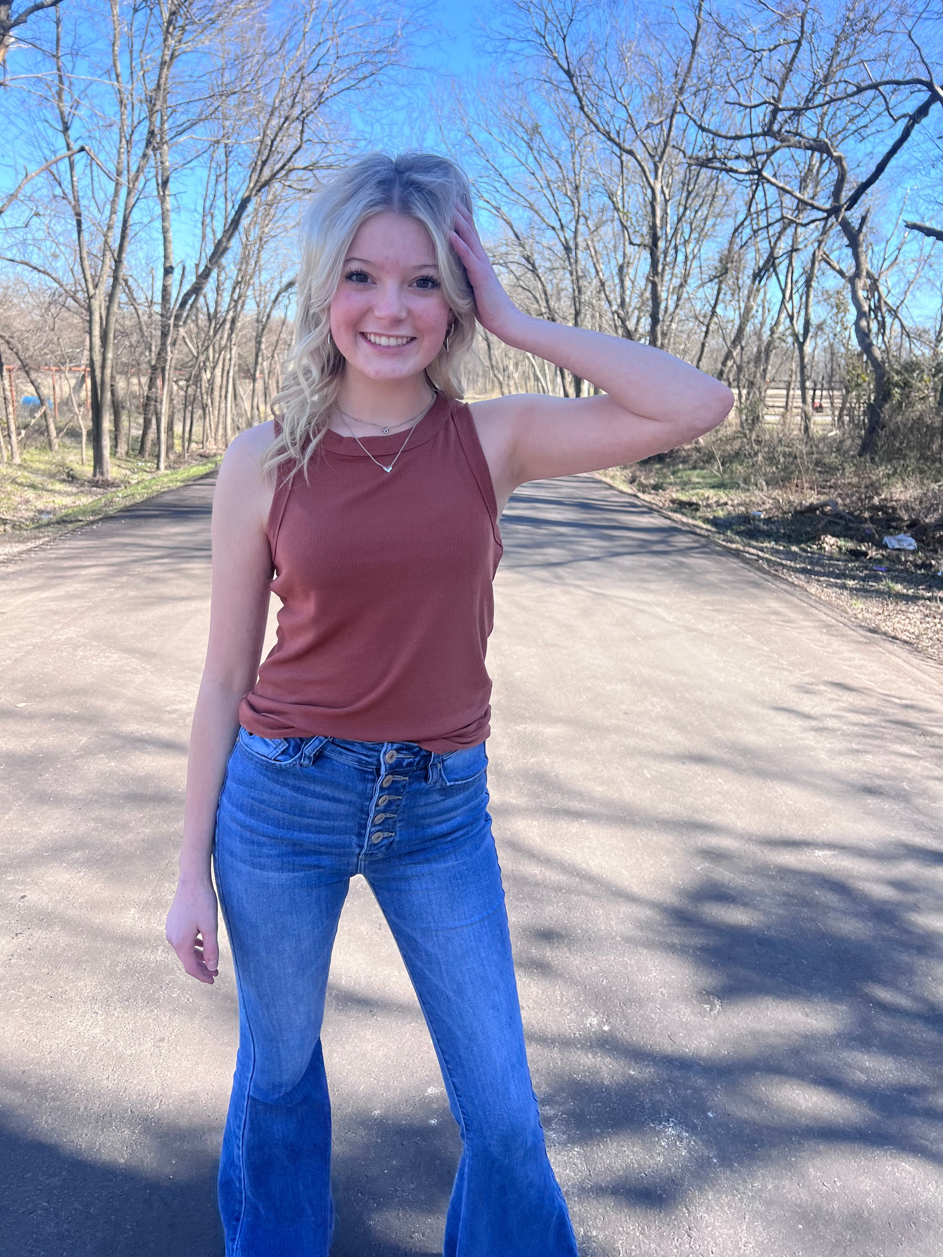 Brick Ribbed Tank Top