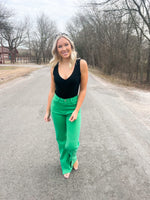 Load image into Gallery viewer, Kelly Green Jeans W/ Slit
